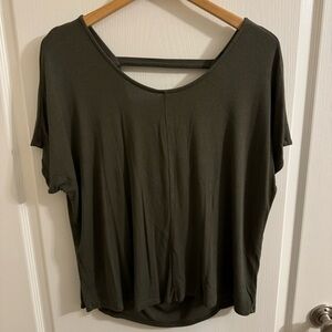 Express Women's Olive Green Top